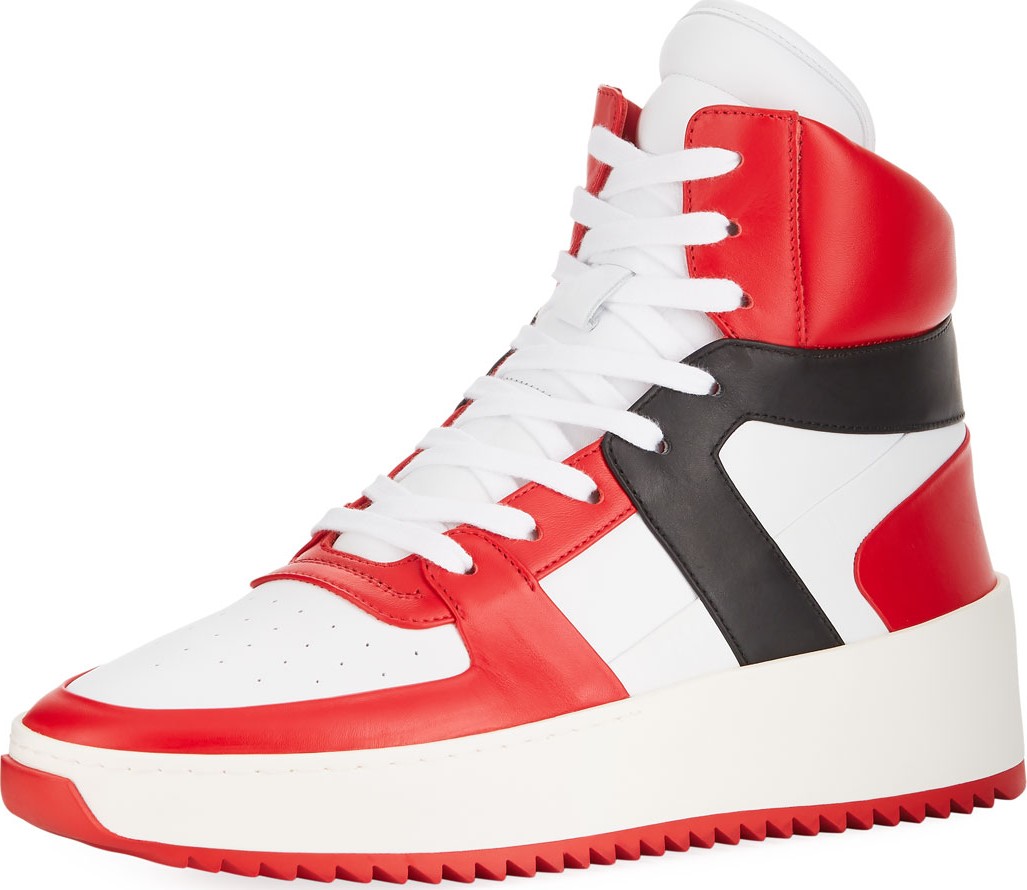 Fear of God Men's Tricolor Leather High-Top Basketball Sneakers