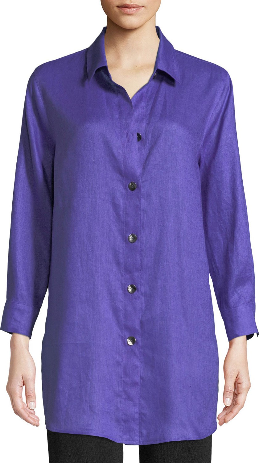 Caroline Rose Tissue Linen Boyfriend Shirt