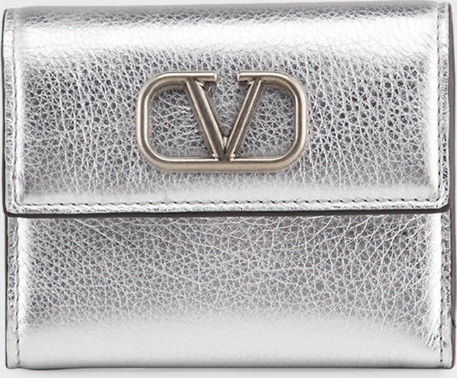 Valentino VSLING Mini Vitello Laminato Trifold Wallet