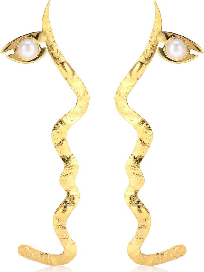 Anissa Kermiche x Rejina Pyo Grande Tete a Tete 18kt gold-plated pearl earrings