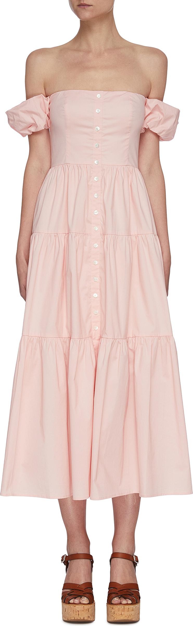 Staud 'Elio' off shoulder puff sleeve dress