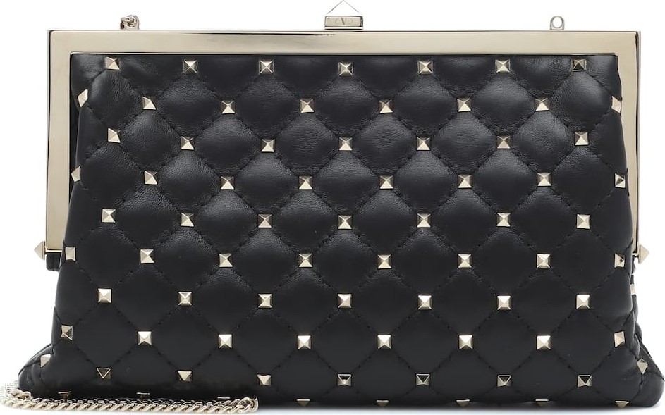 Valentino Valentino Garavani Rockstud Spike leather clutch