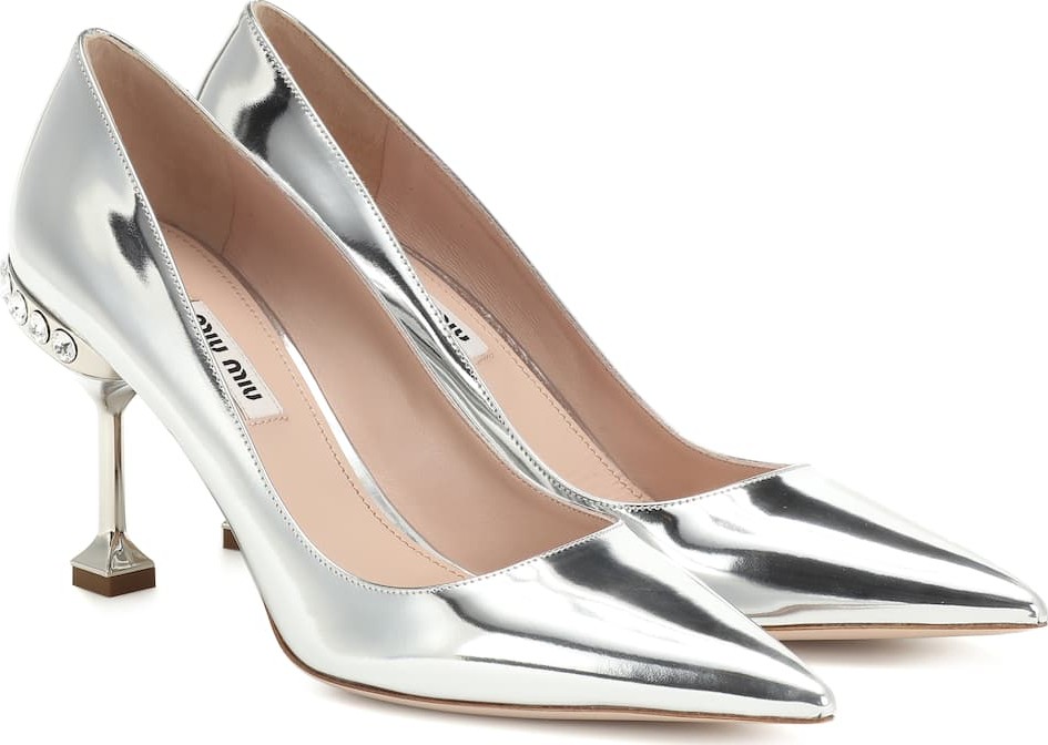 Miu Miu Metallic leather pumps