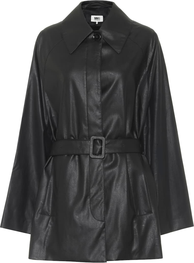 MM6 Maison Margiela Faux-leather belted jacket