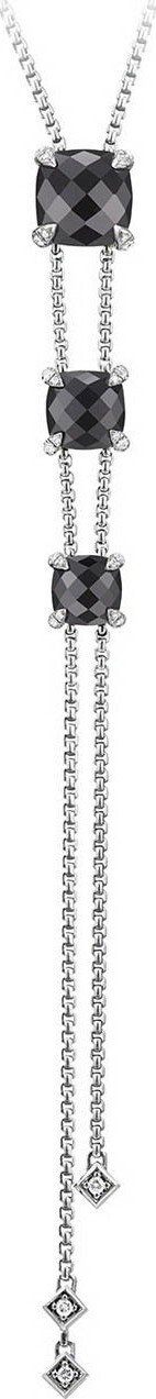 David Yurman Châtelaine Faceted 18K Gold Lariat Necklace with Diamonds