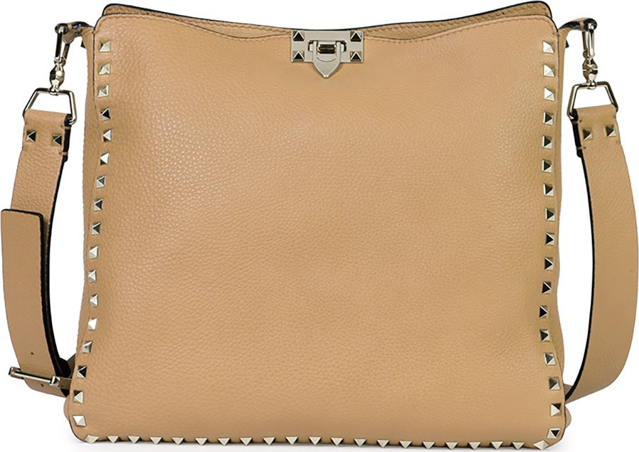 Valentino Rockstud Small Messenger Bag, Taupe