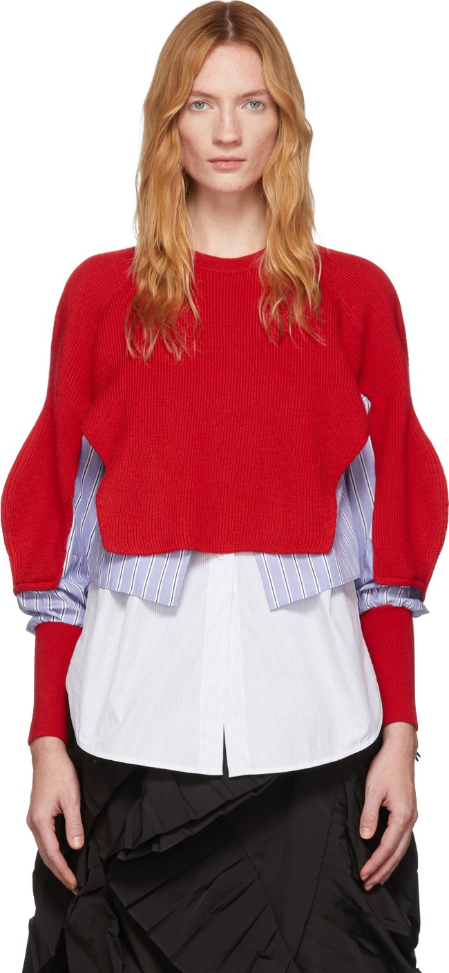 Enfold Red Layered Sweater