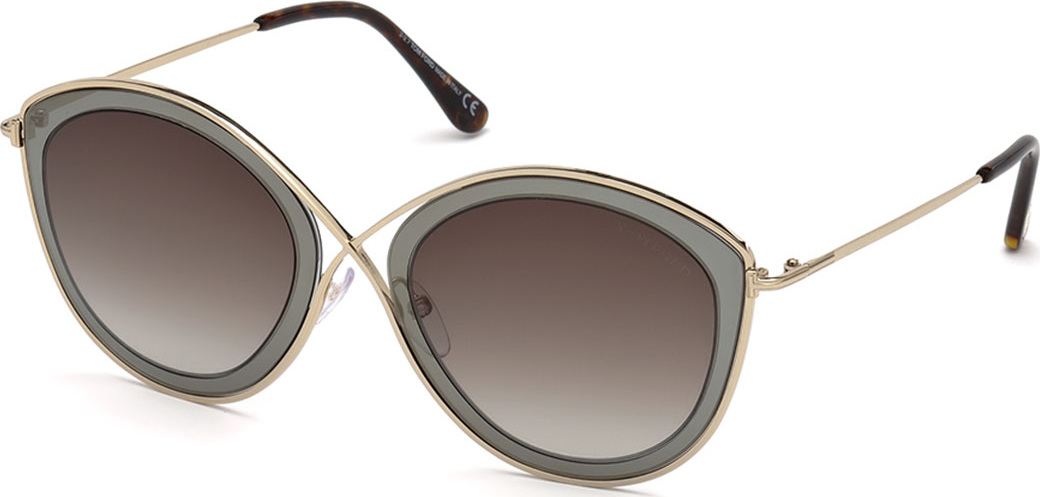 TOM FORD Sacha 02 Crossover-Nose Round Metal Sunglasses