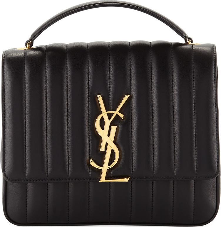 Saint Laurent Vicky Monogram YSL Large Quilted Leather Chain Crossbody Bag