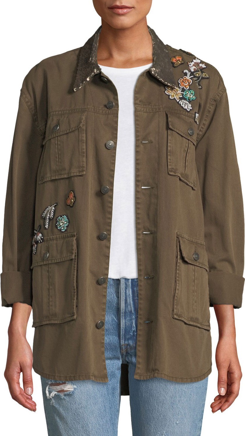 Cinq A Sept Sequin Patch Canyon Jacket