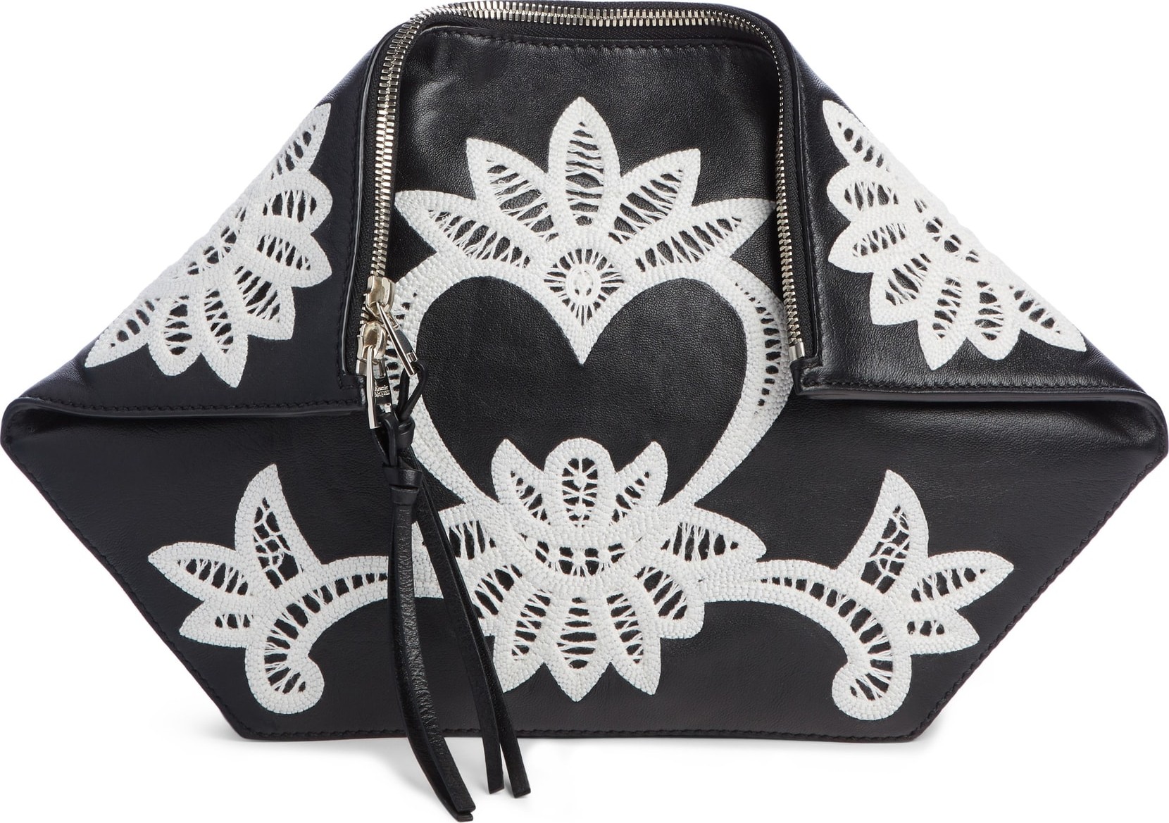 Alexander McQueen Embroidered Leather Butterfly Pouch