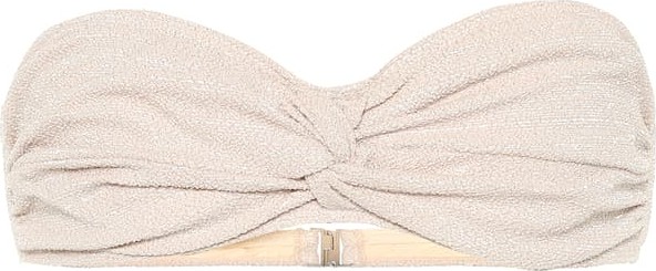 Jonathan Simkhai Metallic bandeau bikini top