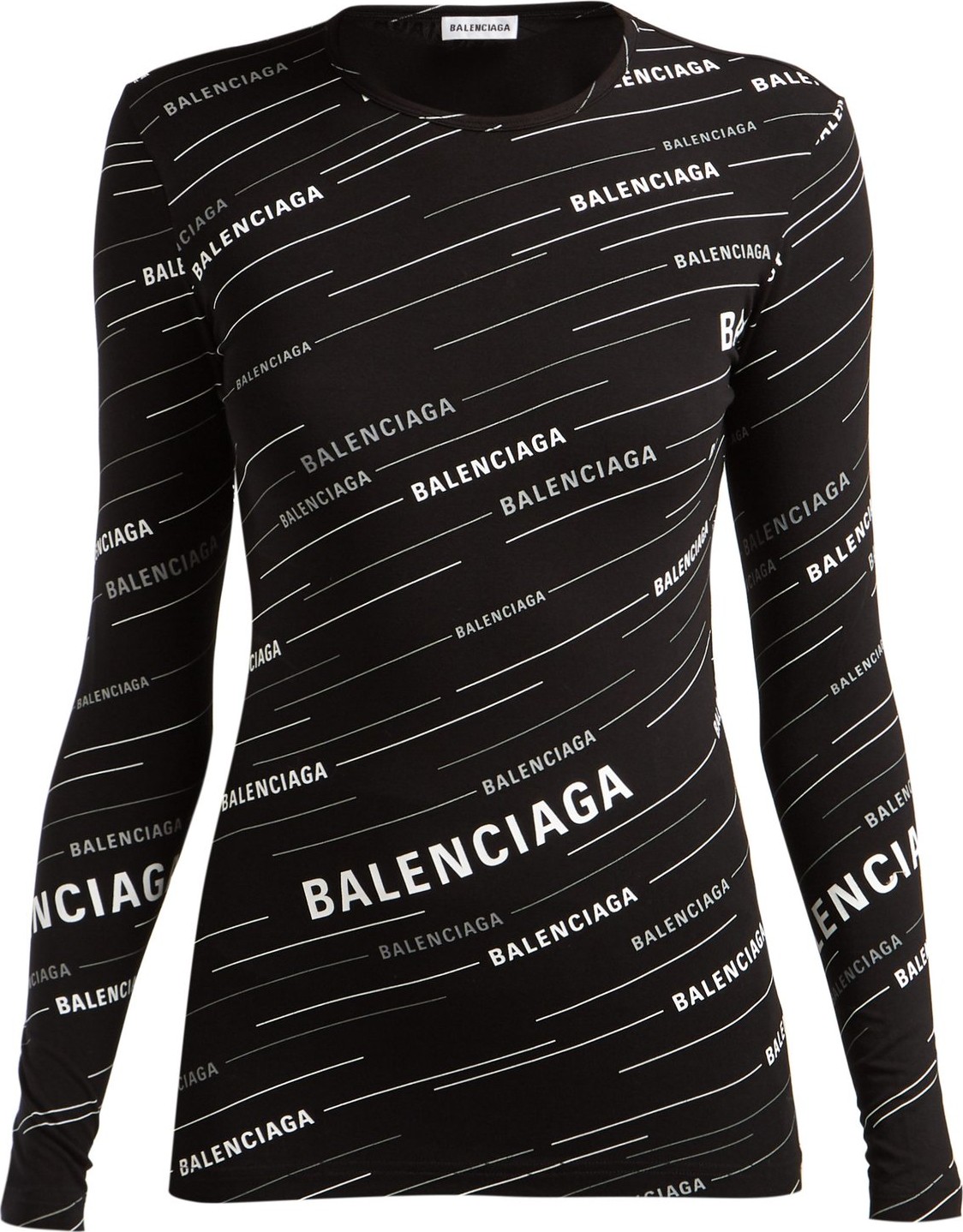 Balenciaga Diagonal logo-print stretch-jersey top