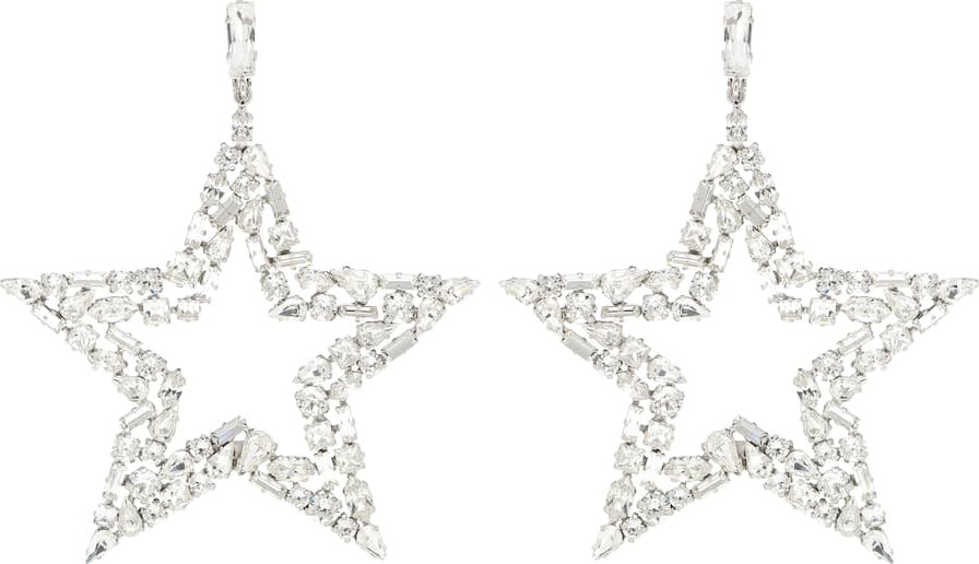 Saint Laurent Smoking Star crystal earrings