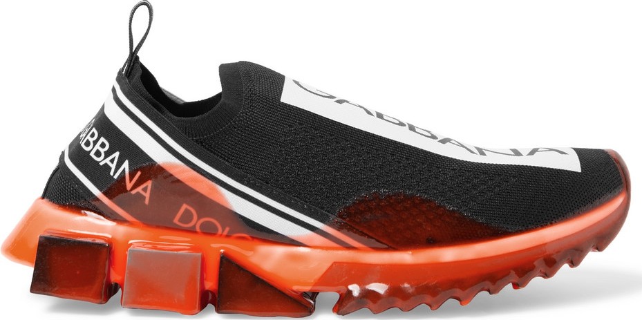 Dolce & Gabbana Logo-Print Stretch-Knit Sneakers