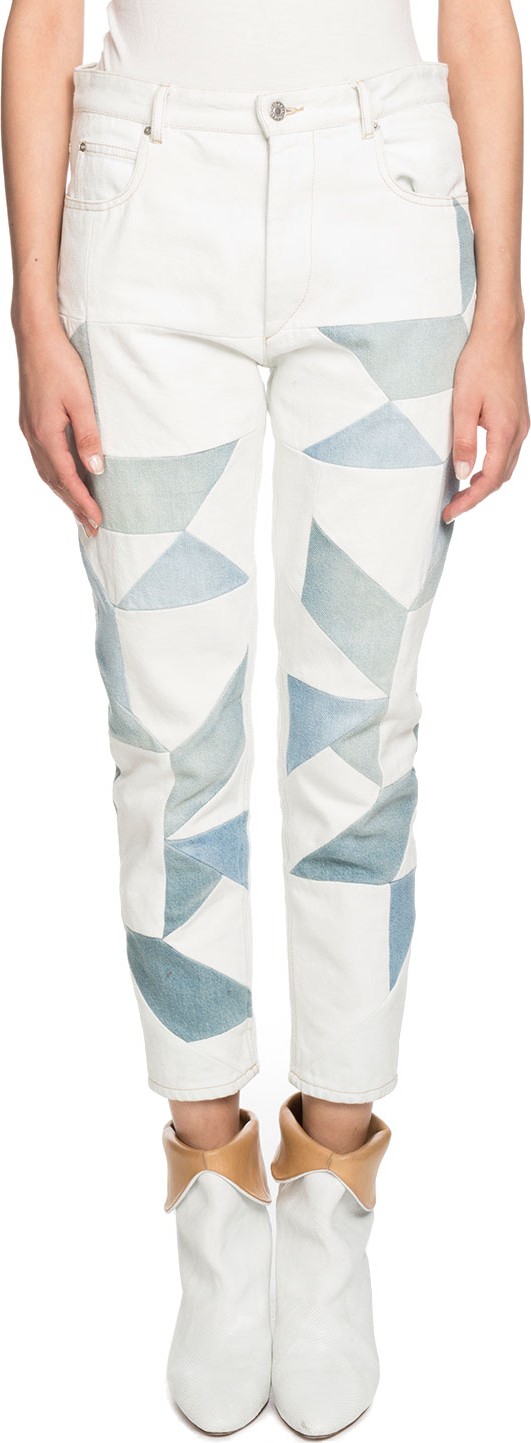 Isabel Marant Etoile Lea Patchwork Ankle Skinny Jeans