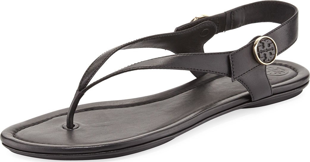 Tory Burch Minnie Leather Flat Travel Sandals