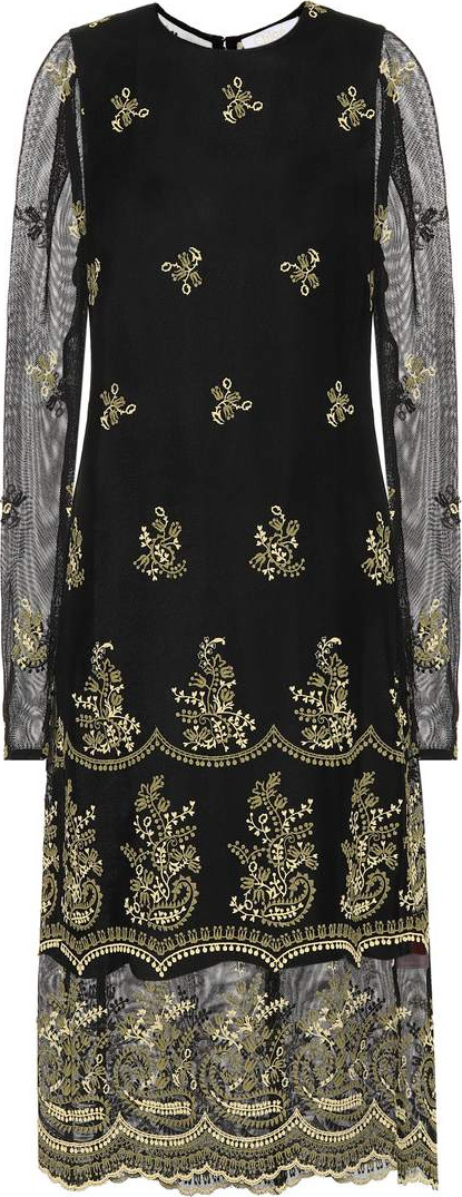Chloe Embroidered midi dress