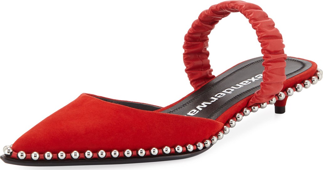 Alexander Wang Nina Racer Ball-Chain Pumps, Red