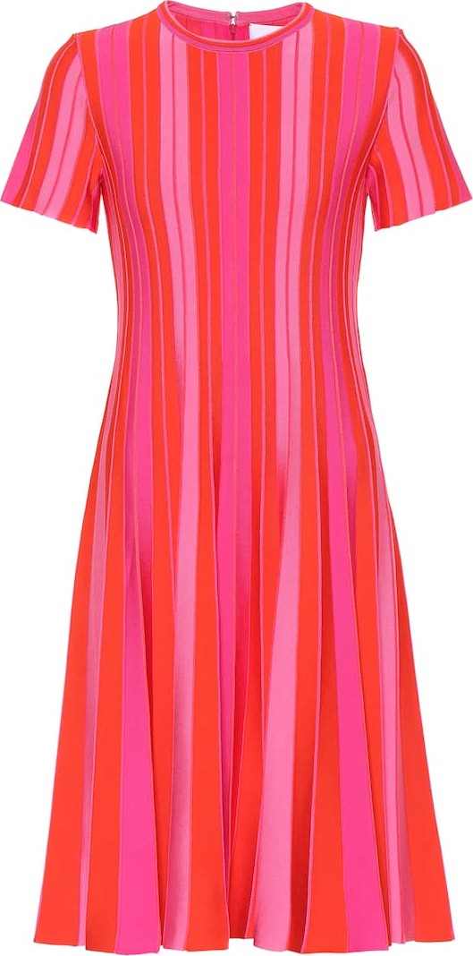 Carolina Herrera Pleated striped dress