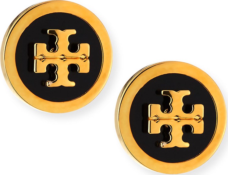 Tory Burch Lacquered Logo Stud Earrings