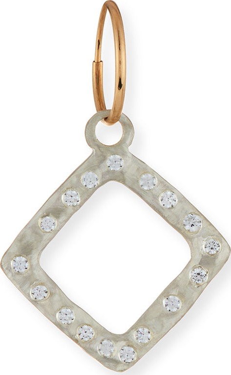 Lee Brevard Square Single Compass Earring with Stones