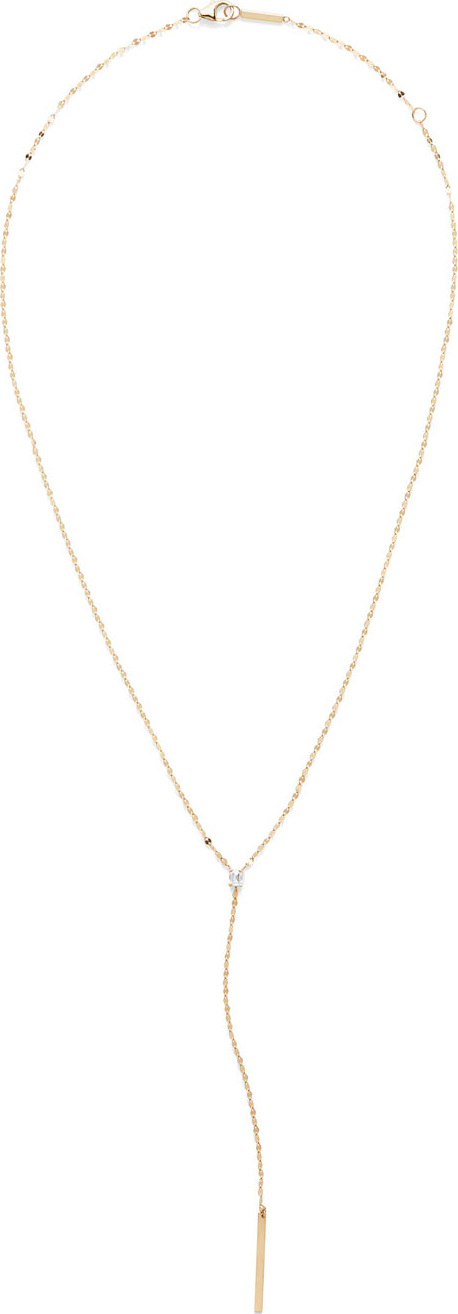 Lana 14k Gold Emerald Diamond Y-Drop Necklace