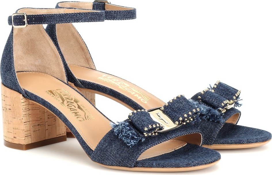 Salvatore Ferragamo Gavina 55 denim sandals
