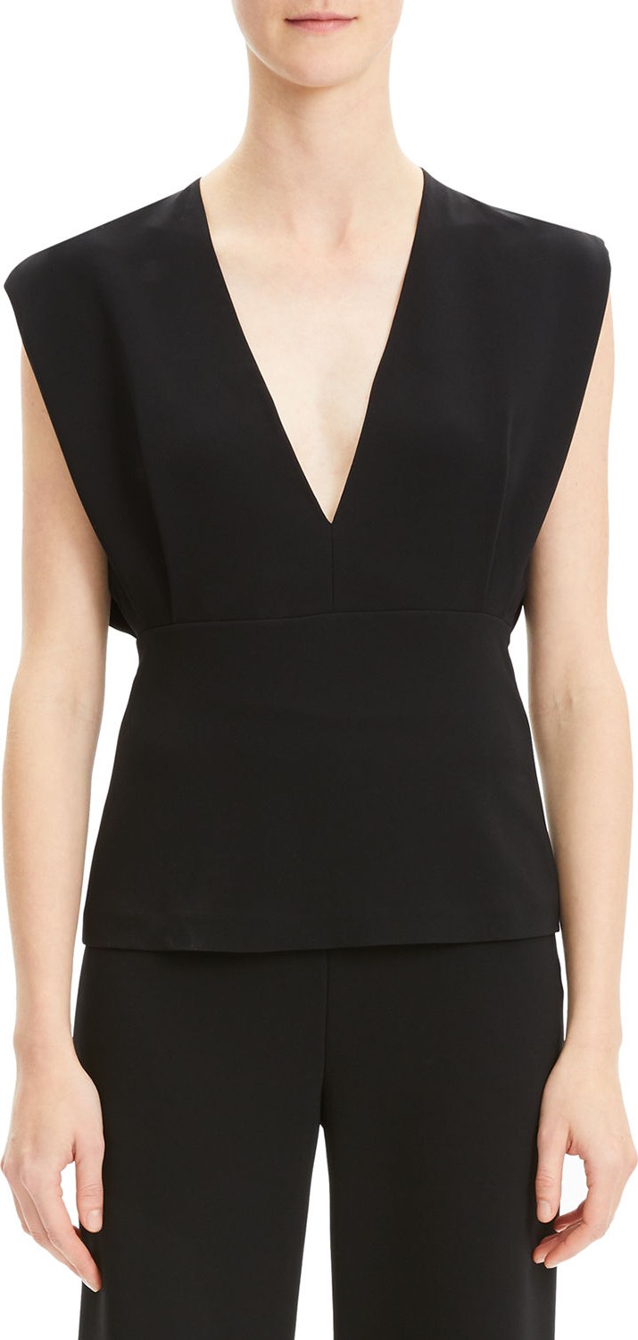 Theory Pleated Crepe Sleeveless Kimono Top
