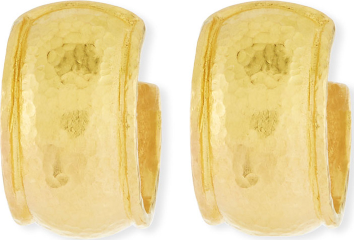 Elizabeth Locke 19K Baby Wide Curved Hoop Earrings