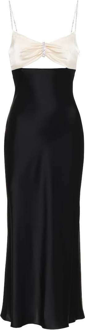 David Koma Embellished cut-out satin slip dress