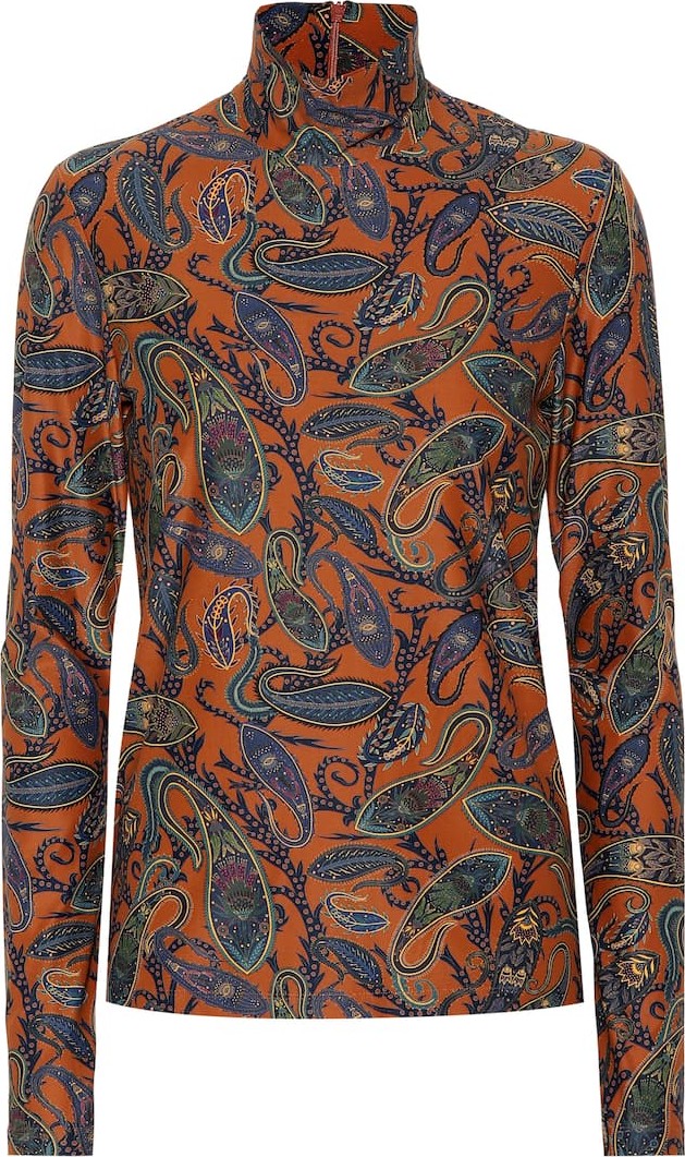 Chloe Printed stretch turtleneck top