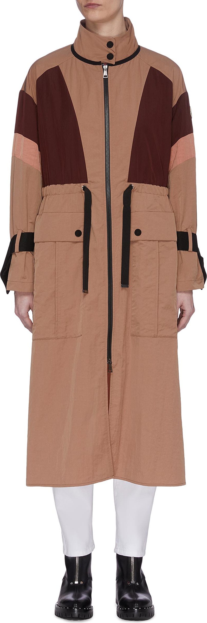 Moncler 'Zinzolin' colourblock military zip up coat