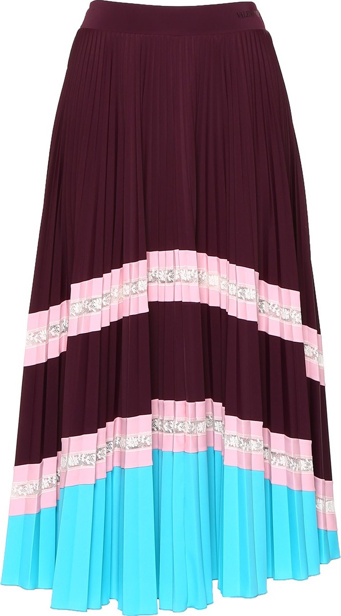 Valentino striped pleated skirt