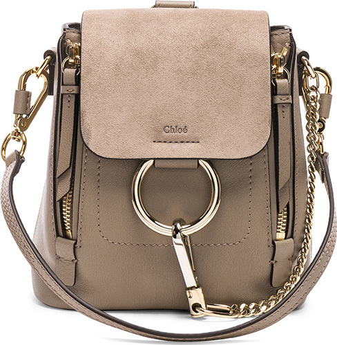 Chloe Mini Faye Calfskin & Suede Backpack