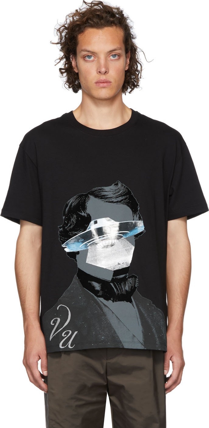 Valentino Black Undercover Edition V Face UFO Print T-Shirt