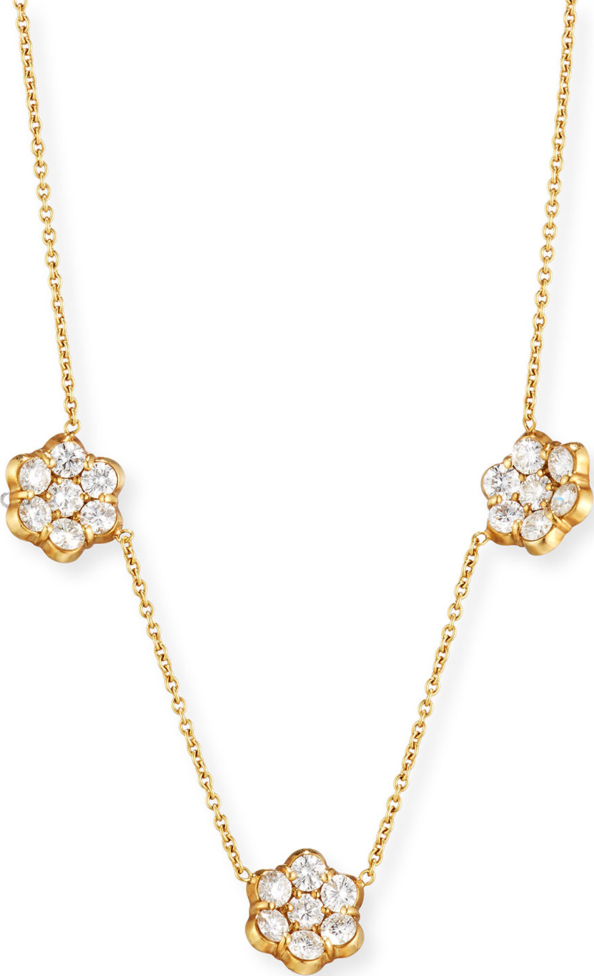 Bayco 18K Gold & Diamond Floral Station Necklace