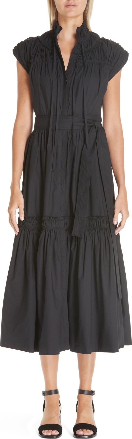Proenza Schouler Smocked Poplin Dress