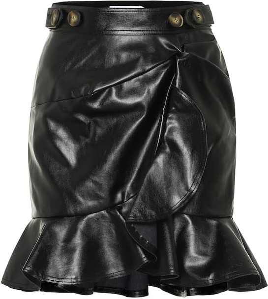 Self Portrait Faux-leather miniskirt