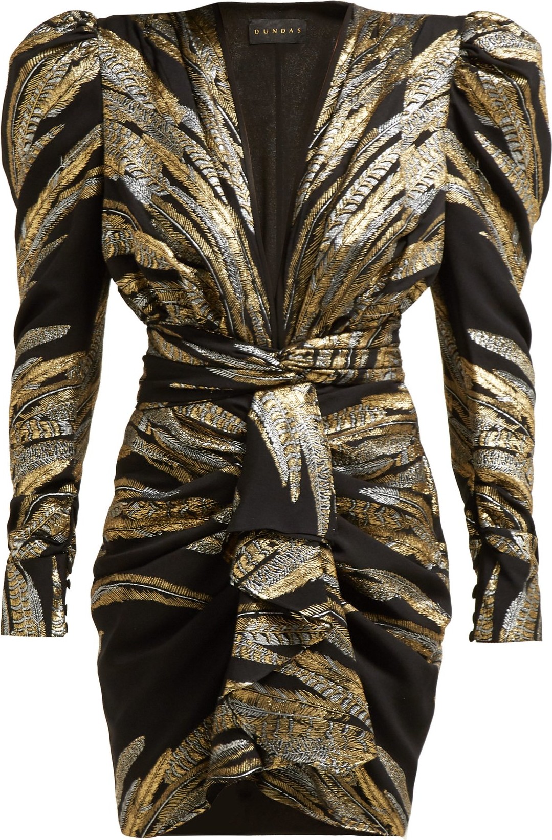 Dundas Feather fil-coupé crepe mini dress