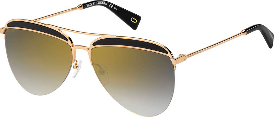 MARC JACOBS Inlay-Brow Metal Aviator Sunglasses