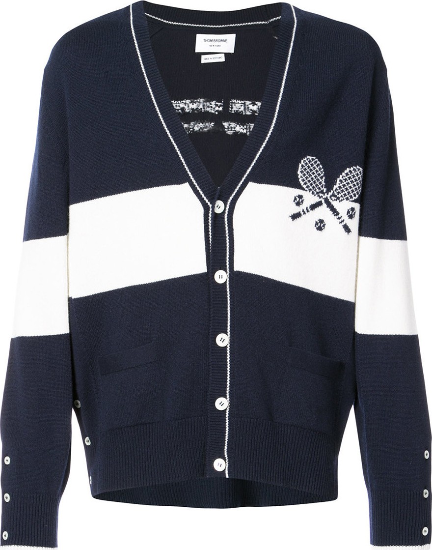 Thom Browne striped tennis cardigan