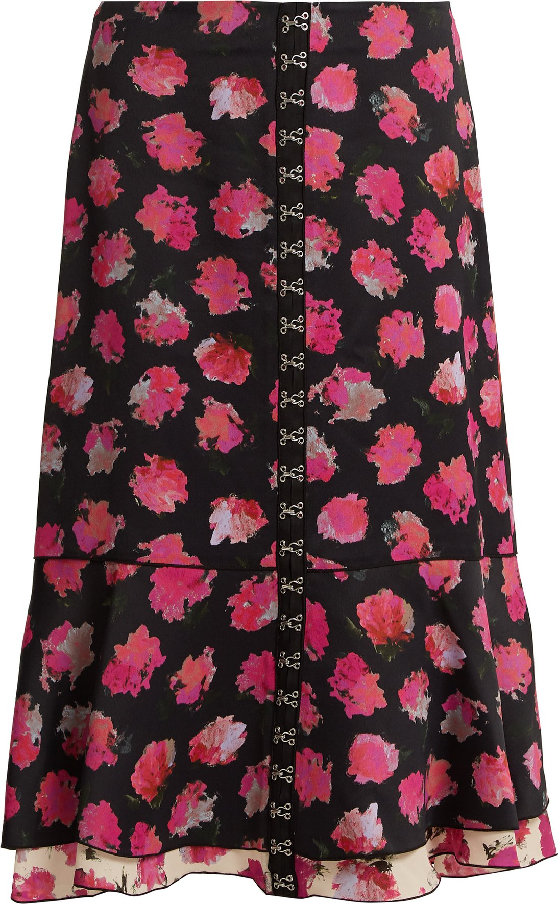 Proenza Schouler Carnation-print fluted midi skirt