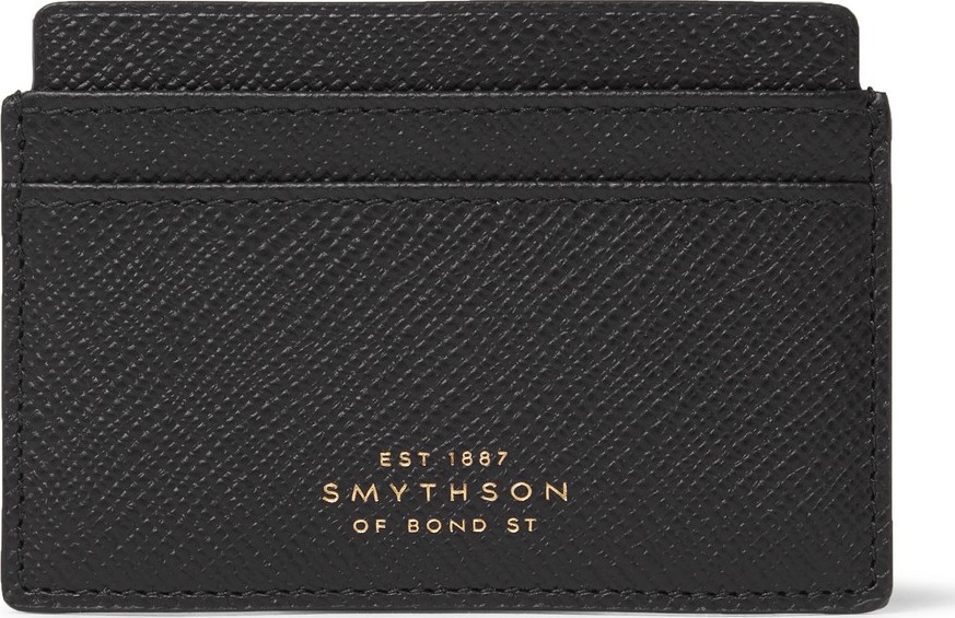 Smythson Panama Cross-Grain Leather Cardholder