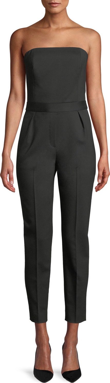 Theory City Strapless Tux Wool Skinny-Leg Jumpsuit