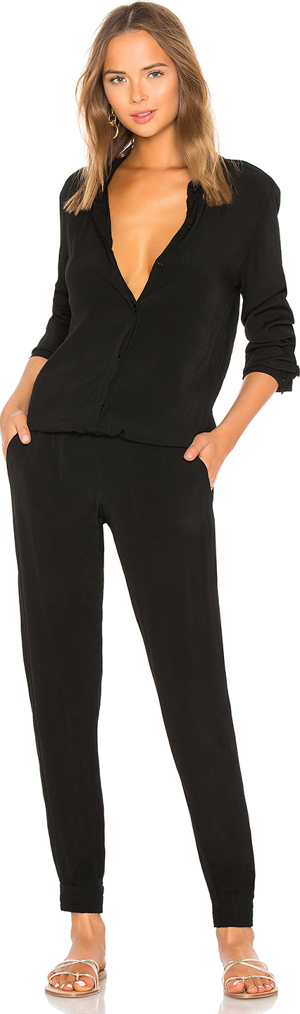 MONROW Crepe Long Sleeve Jumpsuit