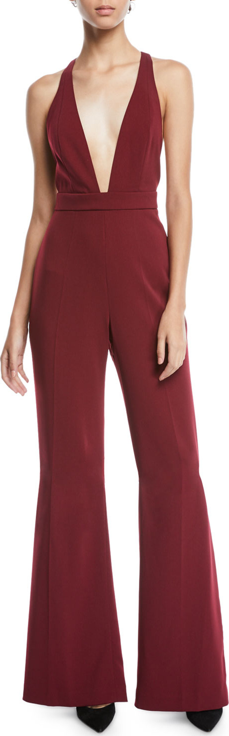 Jay Godfrey Brandon Stretch Crepe Racerback Jumpsuit
