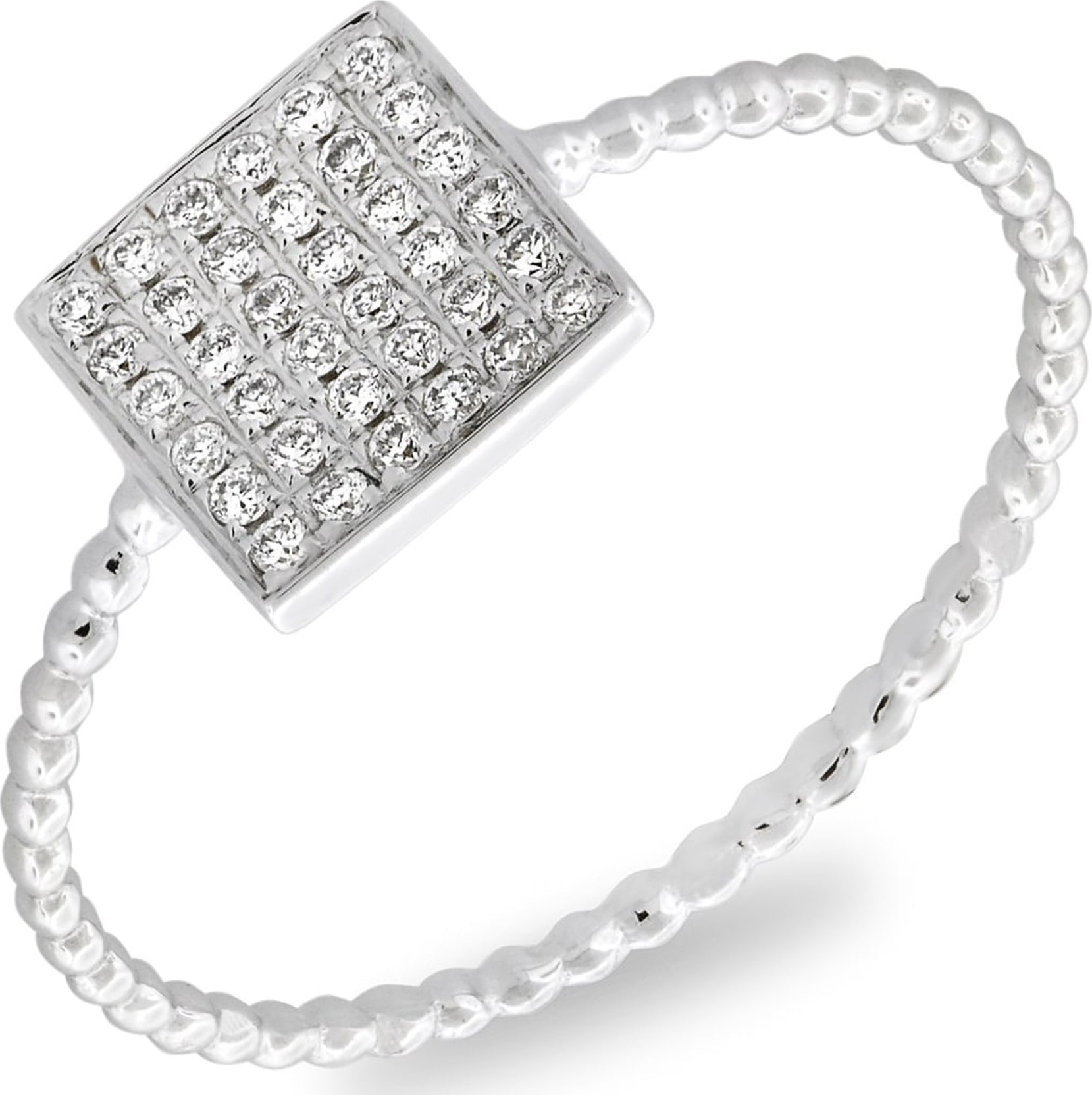 Bony Levy Aurora Diamond Pavé Square Ring