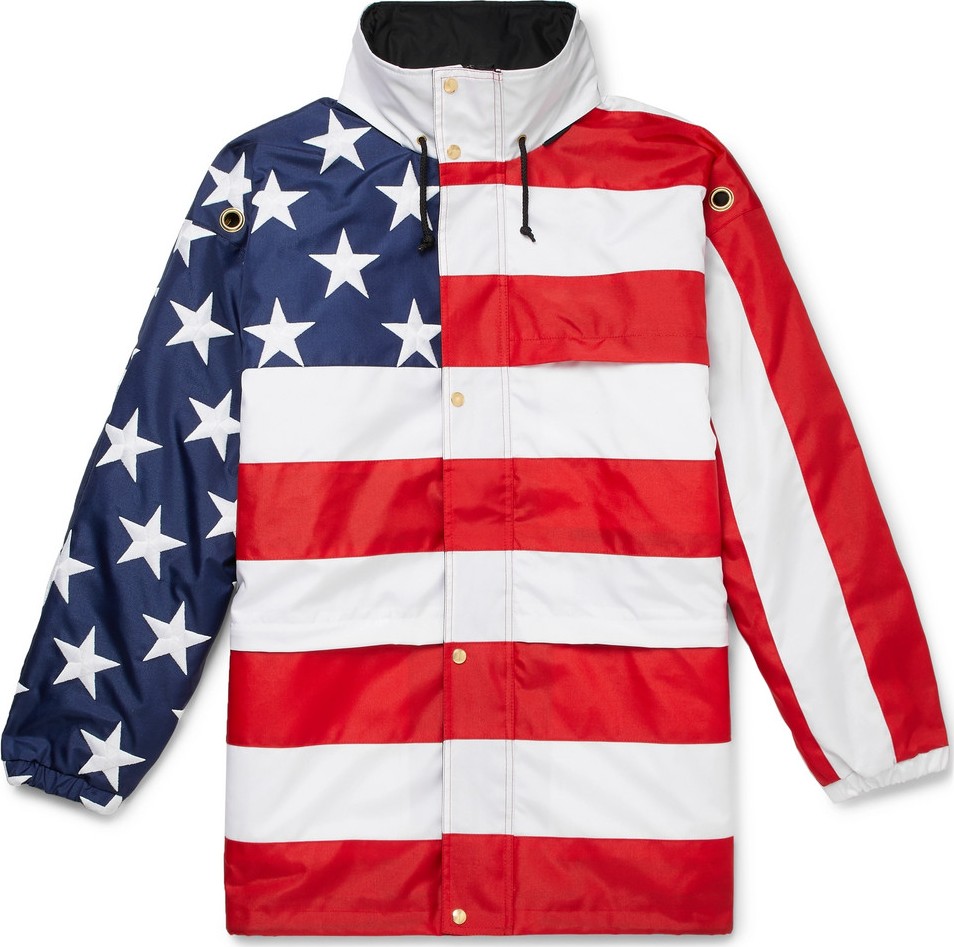 Vetements Embroidered and Striped Shell Jacket