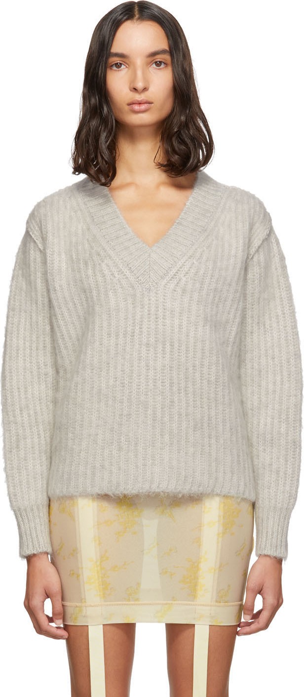 Maison Margiela Beige Gauge 3 V-Neck Sweater